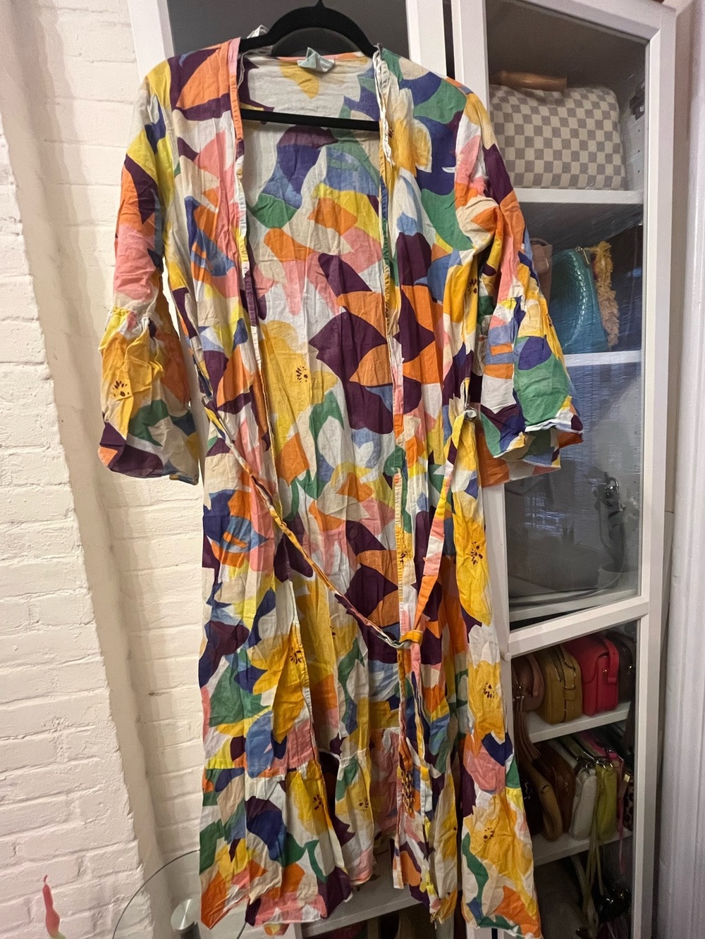 Multicolor Abstract Print Lightweight Kimono Jacket - Women